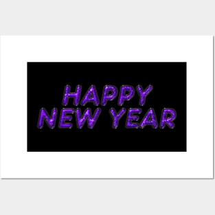 Happy New Year - Purple Posters and Art